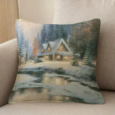 Laural Home Thomas Kinkade Deer Creek Cottage Indoor Decorative Pillow In Multi