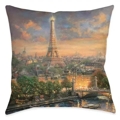 Laural Home Thomas Kinkade Paris, City Of Love Indoor Decorative Pillow In Multi