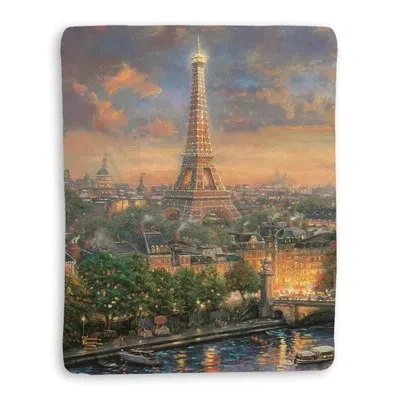 Laural Home Thomas Kinkade Paris, City Of Love Sherpa Throw Blanket In Multi-colored