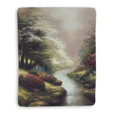 Laural Home Thomas Kinkade Petals Of Hope Sherpa Throw Blanket In Multi-colored