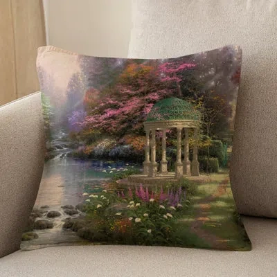 Laural Home Thomas Kinkade The Garden Of Prayer Indoor Decorative Pillow In Multi