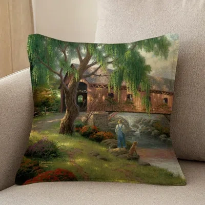 Laural Home Thomas Kinkade The Old Fishin' Hole Indoor Decorative Pillow In Multi