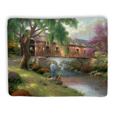 Laural Home Thomas Kinkade The Old Fishin' Hole Sherpa Throw Blanket In Multi-colored