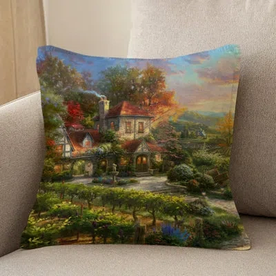 Laural Home Thomas Kinkade Wine Country Living Indoor Decorative Pillow In Multi