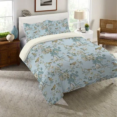 Laural Home Toile Birds King Comforter In Blue