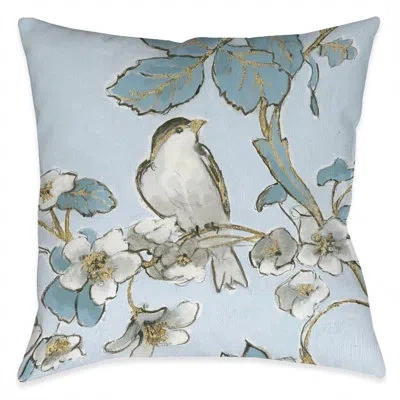 Laural Home Toile Flower Bird Pillow Tolf In Multi