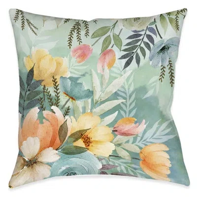 Laural Home Tranquil Botanicals Floral Throw Pillow In Multi