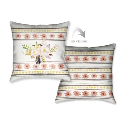 Laural Home Tribal Flowers Throw Pillow In Multi