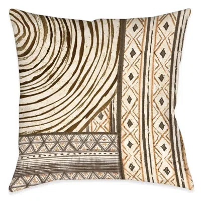 Laural Home Tribal Texture Geometric Outdoor Decorative Pillow In Multi