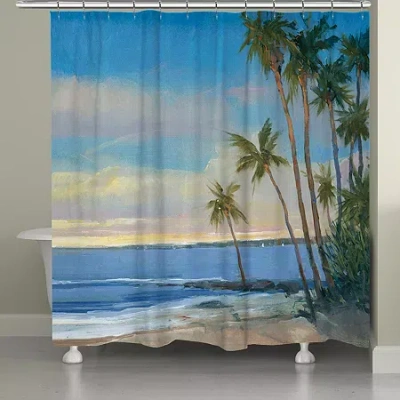 Laural Home Tropical Breeze Shower Curtain In Blue