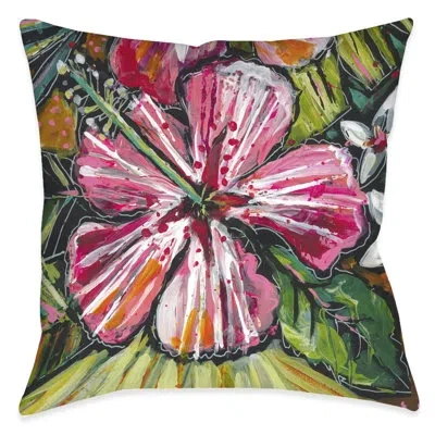 Laural Home Tropical Burst Floral Outdoor Decorative Pillow In Multi