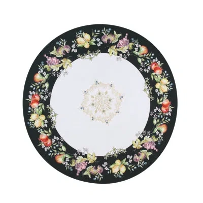 Laural Home Tuscan Fruit Sketch Round Tablecloth In Black;white