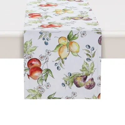 Laural Home Tuscan Fruit Sketch Table Runner By  In Black;white