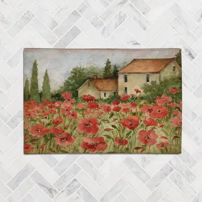 Laural Home Tuscan Landscape Chenille Rug In Brown,beige,red