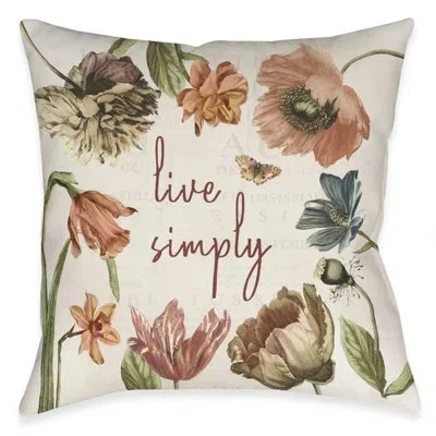 Laural Home Vintage Bloom Simply Outdoor Decorative Pillow In Multi