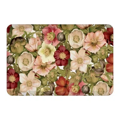 Laural Home Vintage Petals Floral Synthetic Water Resistant Anti-fatigue Non-skid Kitchen Mat In Multi