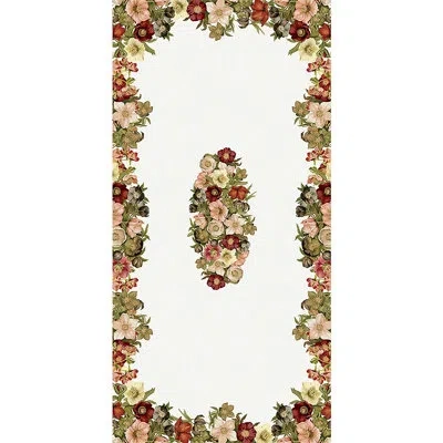 Laural Home Vintage Petals Tablecloth In White;green