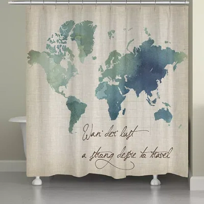 Laural Home Wanderlust Shower Curtain In Blue