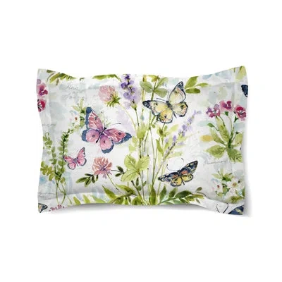 Laural Home Watercolor Butterflies Microfiber Sham In White