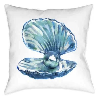 Laural Home Watercolor Oyster Outdoor Decorative Pillow In Multi