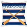 Laural Home Welcome Oars Polyester Throw Pillow In Multi