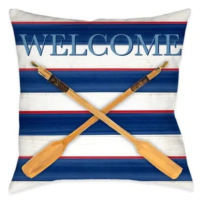 Laural Home Welcome Oars Polyester Throw Pillow In Multi