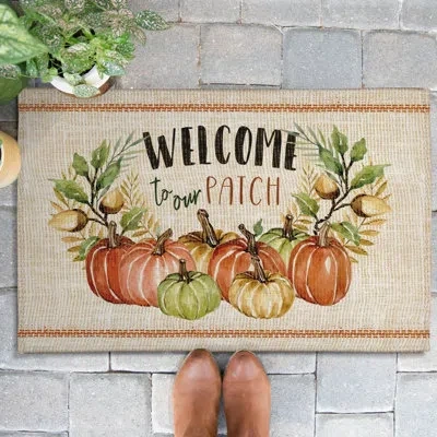 Laural Home Welcome To Our Patch Outdoor Door Mat In Multicolor