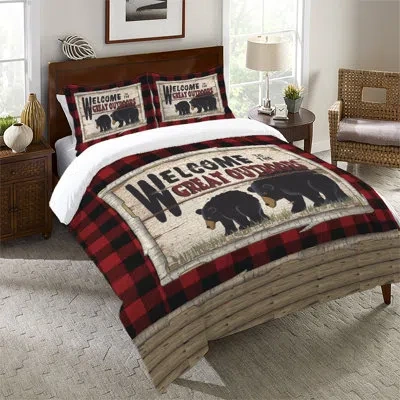 Laural Home Welcome To The Great Outdoors Single Comforter In Black,red,brown