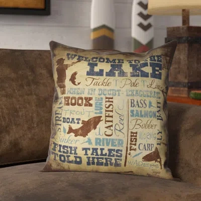 Laural Home Welcome To The Lake Outdoor Throw Pillow In Multi