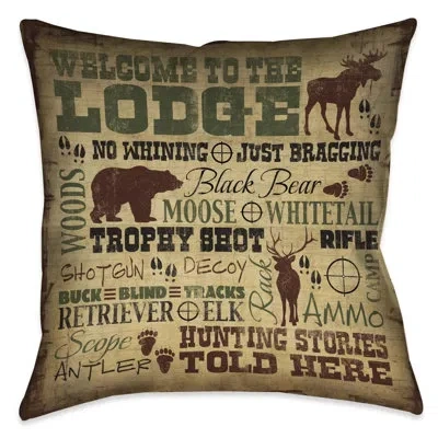 Laural Home Welcome To The Lodge Indoor Decorative Pillow In Multi