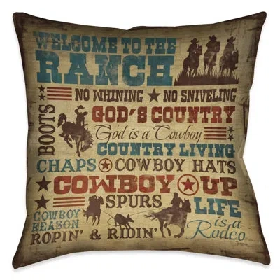 Laural Home Welcome To The Ranch Indoor Decorative Pillow In Multi