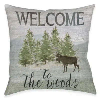 Laural Home Welcome To The Woods Indoor Decorative Pillow In Multi