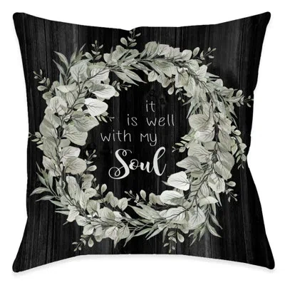 Laural Home Well With My Soul Outdoor Pillow In Multi