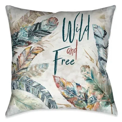 Laural Home Wild And Free Polyester Throw Pillow In Blue