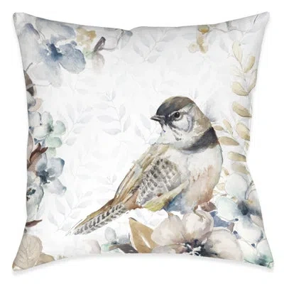 Laural Home Wildflower Bird And Blooms Outdoor Decorative Pillow In Multi