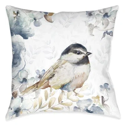 Laural Home Wildflower Bird And Branches Outdoor Decorative Pillow In Multi