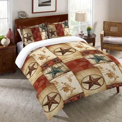 Laural Home Wildlife Rodeo Patch Sham In Red;beige