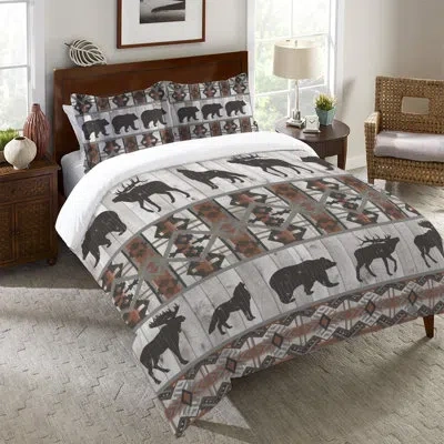 Laural Home Wildlife Southwest Lodge Duvet Cover In Gray,black,brown