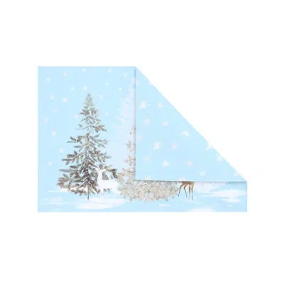 Laural Home Winder Wonderland  Winter Wonderland 19" X 13" Placemat In Blue