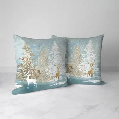 Laural Home Winter Wonderland Indoor Decorative Pillow In Blue;white;gold