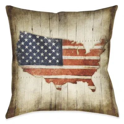 Laural Home Wooden Flag Indoor/outdoor Throw Pillow