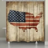Laural Home Wooden Flag Shower Curtain In Brown