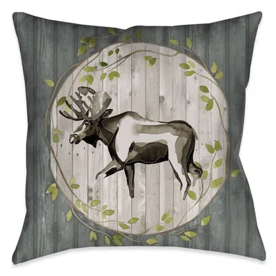 Laural Home Woodland Woodland Moose Throw Pillow In Multi