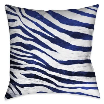 Laural Home Zebra Blue Ombre Zebra Throw Pillow In Multi