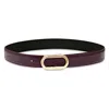 Laurel And Gold Women's Camden Belt In Burgundy Croc In Burgundy