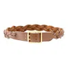 Laurel And Gold Women's Malibu Braided Leather Belt In Caramel Gold In Brown