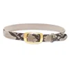 Laurel And Gold Women's Oakwood Belt In Natural Snake Print In Multi