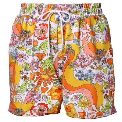 Laurel Canyon Tennis Club Men's Melty Racquet Recycled Unisexy Shorts In Yellow