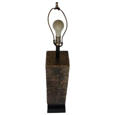 Pre-owned Laurèl Laurel Lamp Company Metallic Ceramic Lamp In Black