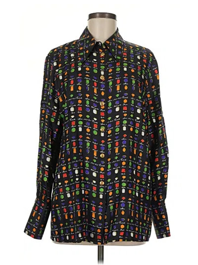 Pre-owned Laurèl Long Sleeve Button Down Shirt In Black